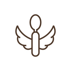 Linear vector icon spoon with wings