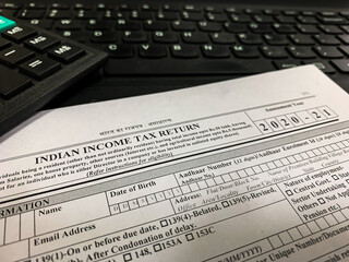 Image of Indian income tax return sheet.