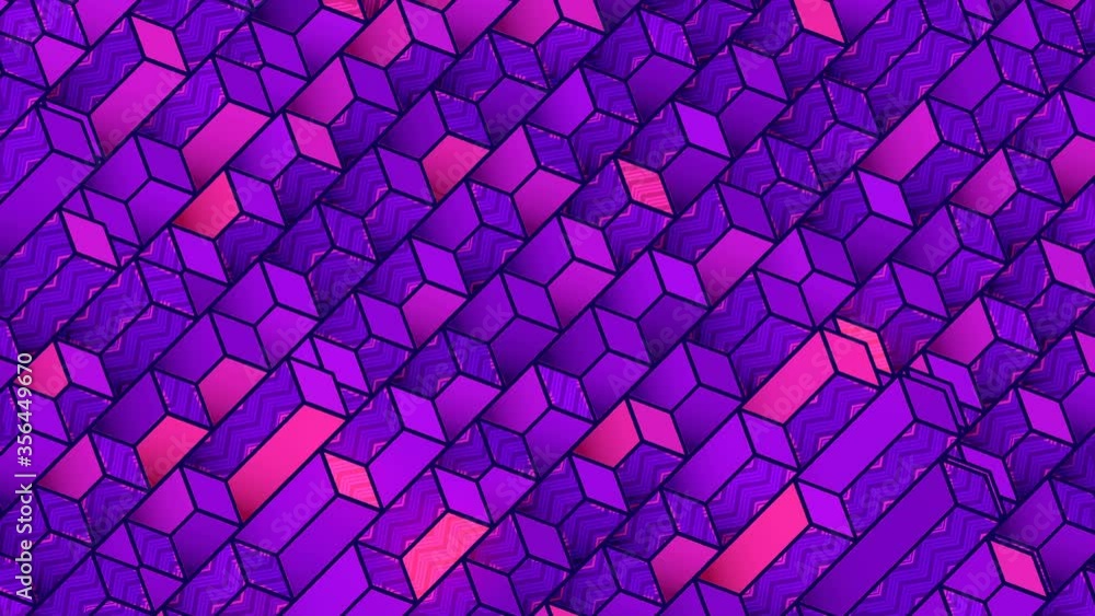 Poster modern flat diagonal layout, geometric pattern. 3d render loop animation. 4k uhd