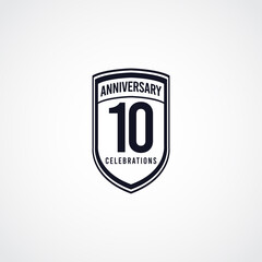 10 Years Anniversary Celebrations Vector Template Design Illustration
