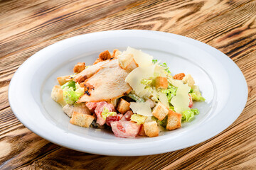 Caesar salad made of fresh vegetables