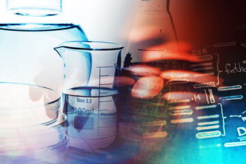 Laboratory glass. Macro image. Laboratory concept.