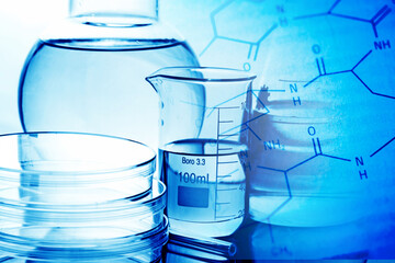 Laboratory glass. Macro image. Laboratory concept.