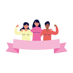 group of interracial young women characters