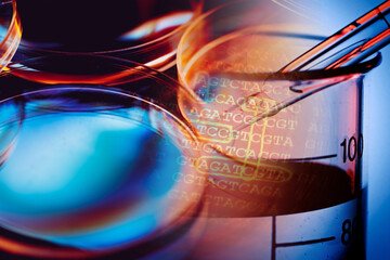 DNA encoding. Text with nucleobases.