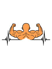 Herzschlag Puls Bodybuilder Frequenz Sport Mann Kerl 