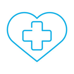 Obraz premium cross medial symbol in heart