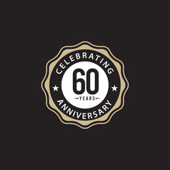 60 Years Anniversary Celebrating Vector Template Design Illustration