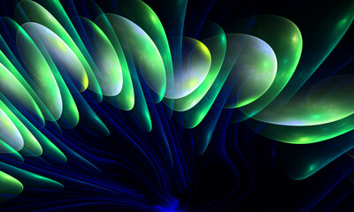 Elegant abstract wave, beautiful background for art projects. 3D illustration, computer-generated fractal