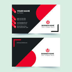 modern red business card template