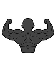 Glatze Starke Arme Bodybuilder Junge hinten Rückseite 