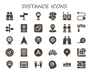 distance icon set