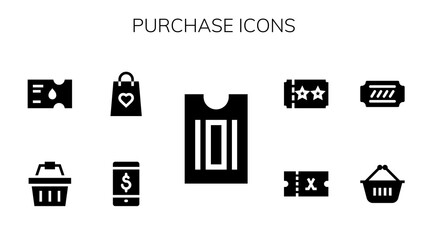Modern Simple Set of purchase Vector filled Icons