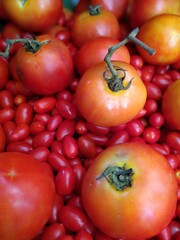 Tomatoes are waiting for customers to buy for cook in the fresh market.