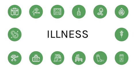 illness simple icons set