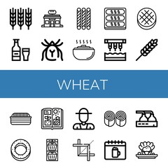 wheat simple icons set