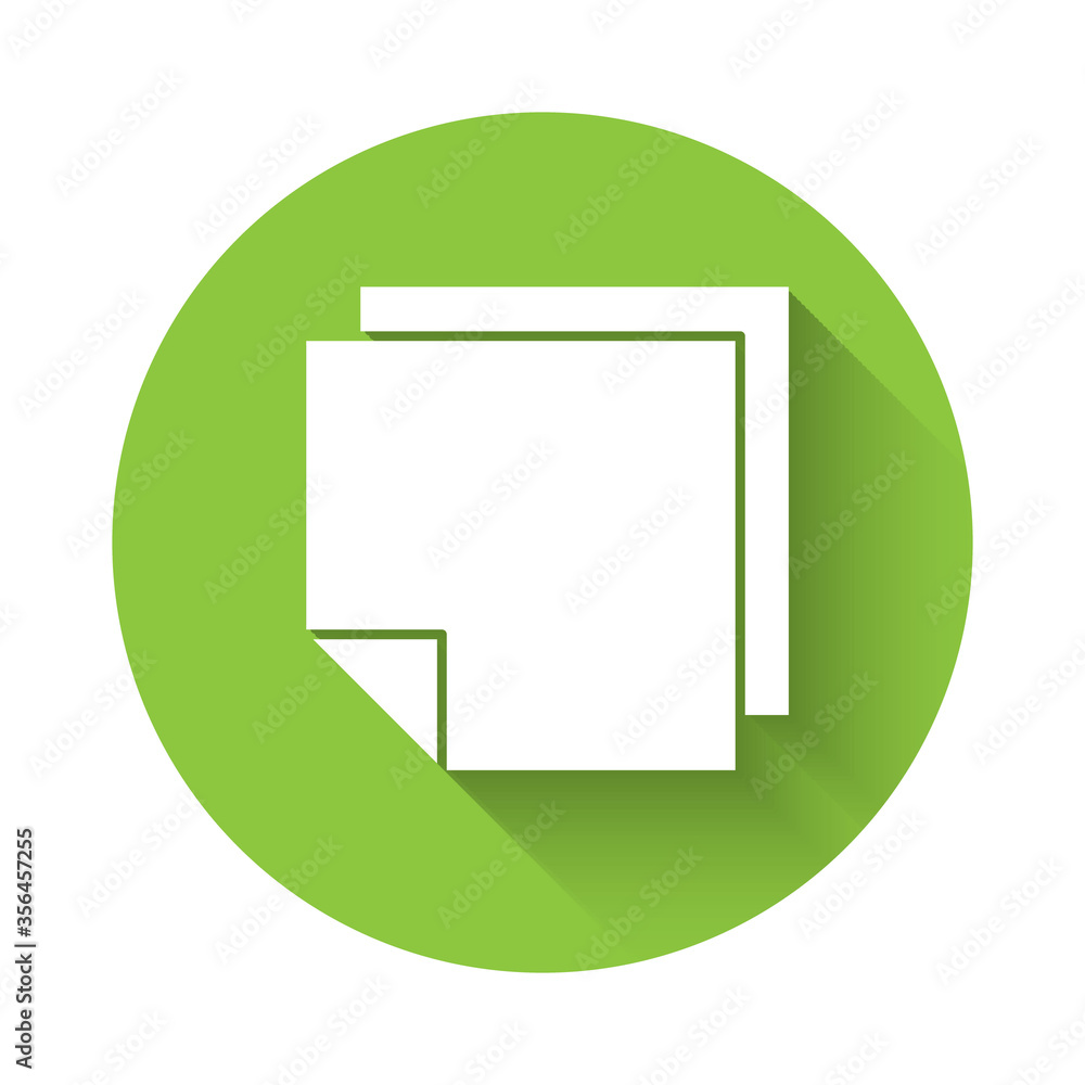 Poster white post note stickers icon isolated with long shadow. sticky tapes with space for text or message
