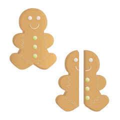 gingerbread man whole and cut