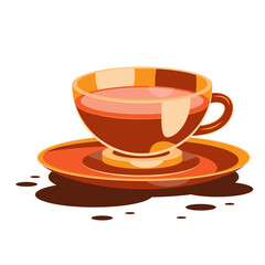 A Cup of tea on an isolated white background. Vector image