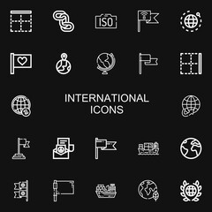 Editable 22 international icons for web and mobile