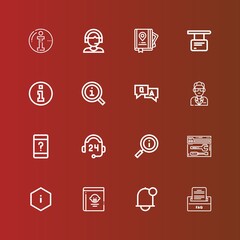 Editable 16 faq icons for web and mobile