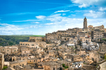 Fototapeta na wymiar Matera ancient town i Sassi, Unesco site landmark. Basilicata, Italy.