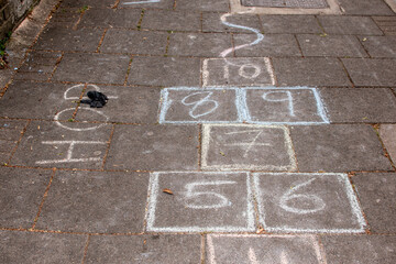 hopscotch on the pavement