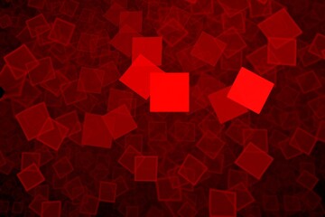 Glowing red cubes, abstract background for design. Good for print or as a pattern for the design of posters, cards, invitations or websites.3D rendering