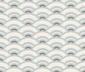 Japanese style retro vintage seamless pattern background elegant gray geometry cross scale curve wave