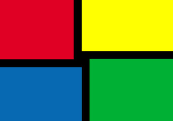 Cuatro colores: rojo, amarillo, verde y azul 