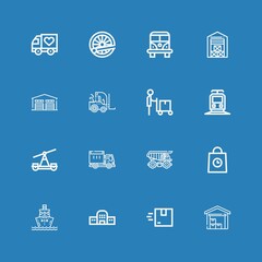 Editable 16 freight icons for web and mobile