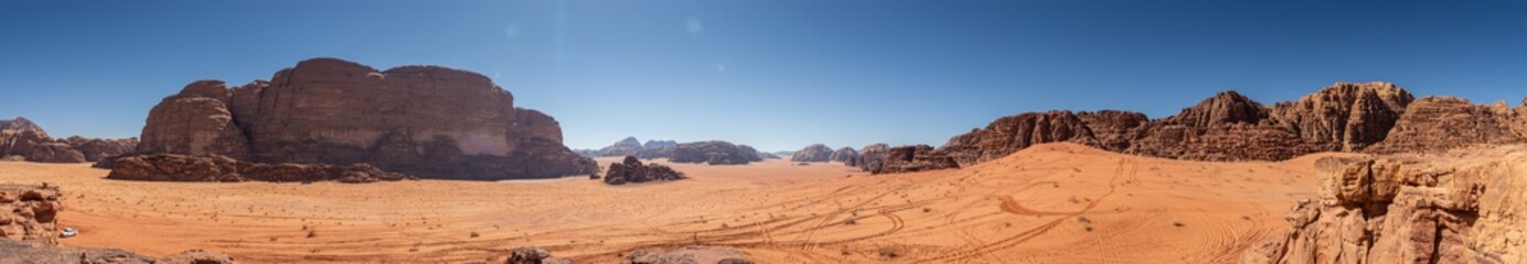 Panorama of Wadi Rum Dessert, Lawrence Place, Jordan