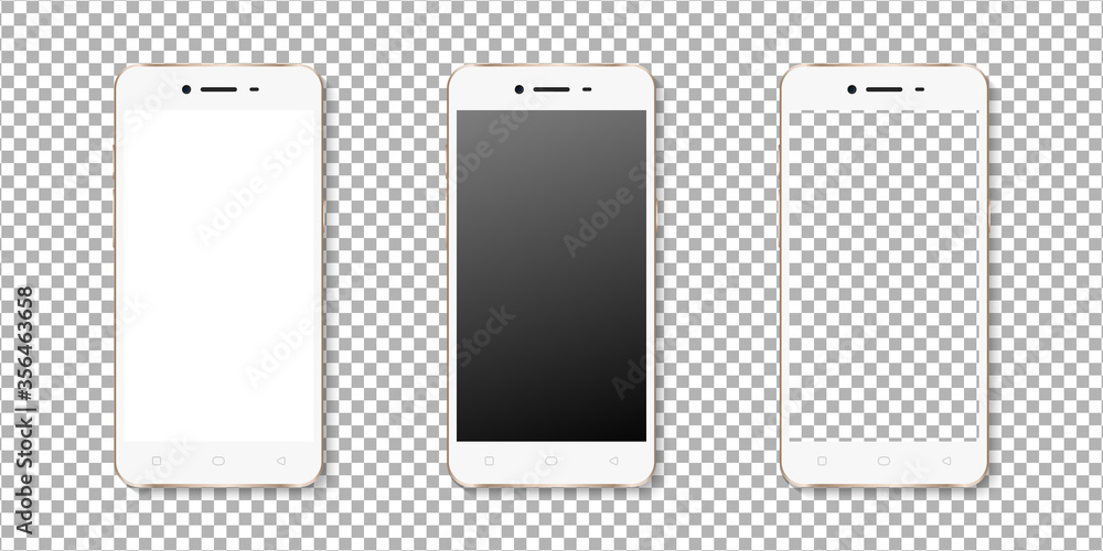 Poster realistic smartphone display mockup set. smartphone mockup isolated on transparent background. reali