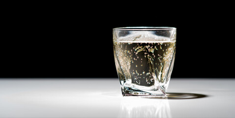 Cold effervescent drink in a glass or tumbler