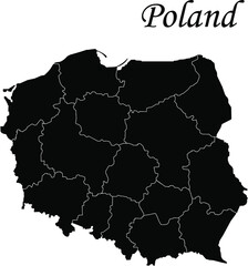 Poland all regions vector graphics