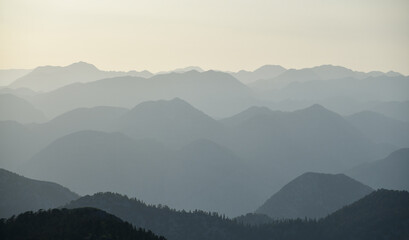 Row Mountain Silhouettes

