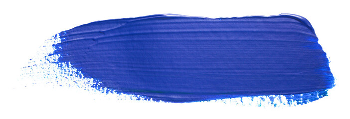 Abstract acrylic blue brush stroke. Isolated on white.