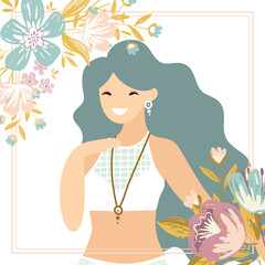 International Women's Day. Vector greeting card 8 march