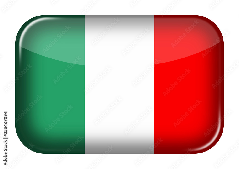 Poster Italy web icon rectangle button with clipping path