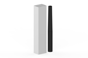 Realistic eyeliner with liquid brush. Container of cosmetic product for makeup and beauty eyes.