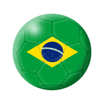 Brazil soccer ball football illustration isolated on white with clipping path