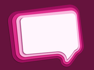 Fototapeta premium Speech bubble 3d paper cut layer art