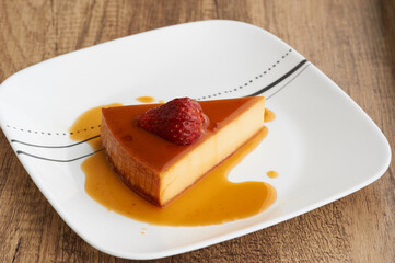 Flan de leche or Cream caramel a popular Spanish dessert, is a creamy egg and milk custard served in a sweet caramel sauce.