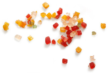 Candied Fruit – Isolated on White Background
