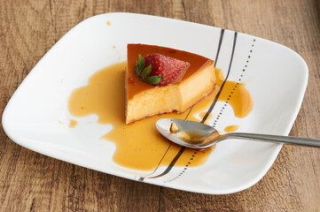 Flan de leche or Cream caramel a popular Spanish dessert, is a creamy egg and milk custard served in a sweet caramel sauce.