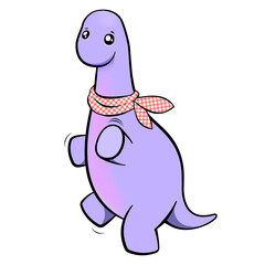 Cute Dinosaur, cartoon mascot, dancing