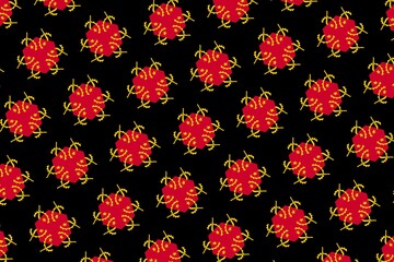 Fototapeta na wymiar Simple geometric pattern in the colors of the national flag of Angola