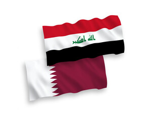 Flags of Qatar and Iraq on a white background