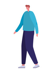 Avatar man cartoon with casual cloth design, Boy male person people human social media and portrait theme Vector illustration