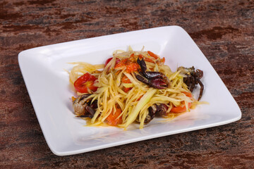 Green mango salad with seafood
